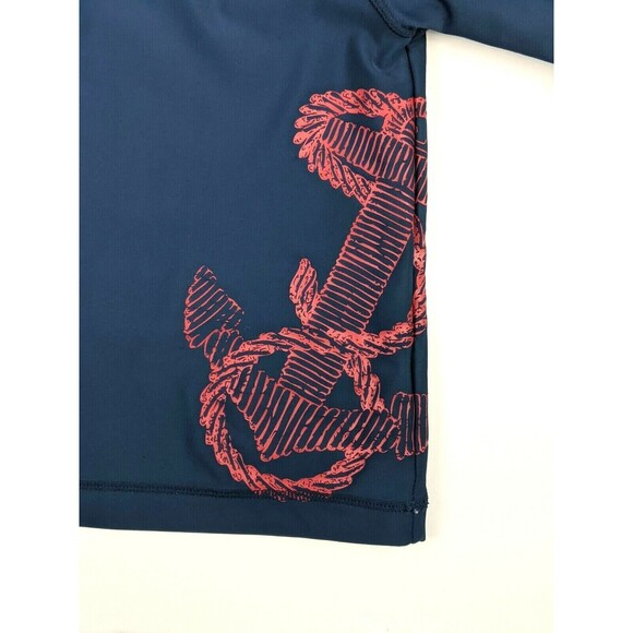 Cabana Life Rash Guard Swim Shirt Toddler Size 3T Navy w Red Anchor - Picture 2 of 6